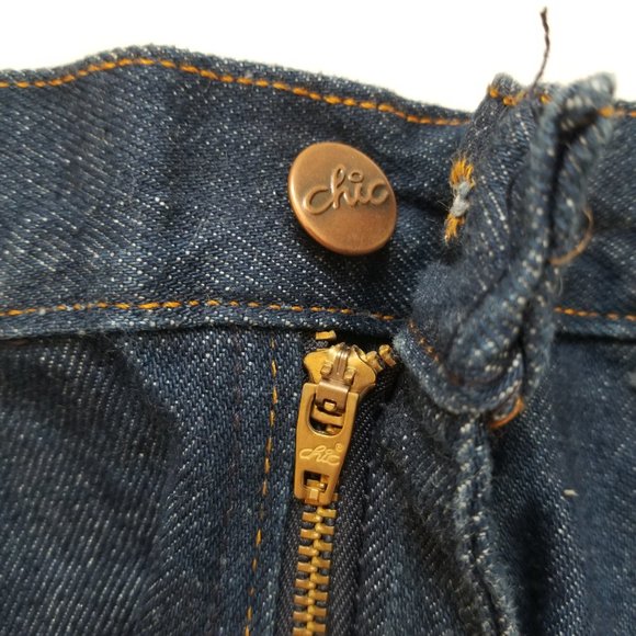 Vintage 27x34 NOS 70s Chic HIS High Waist Straight Leg Denim Mom Jeans - Picture 8 of 10
